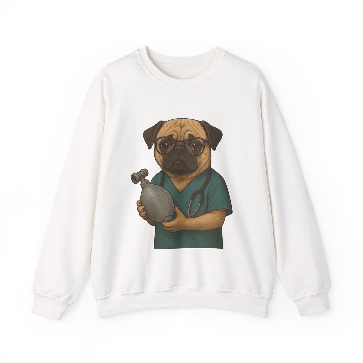 Pug Respiratory Therapist Crewneck Sweatshirt