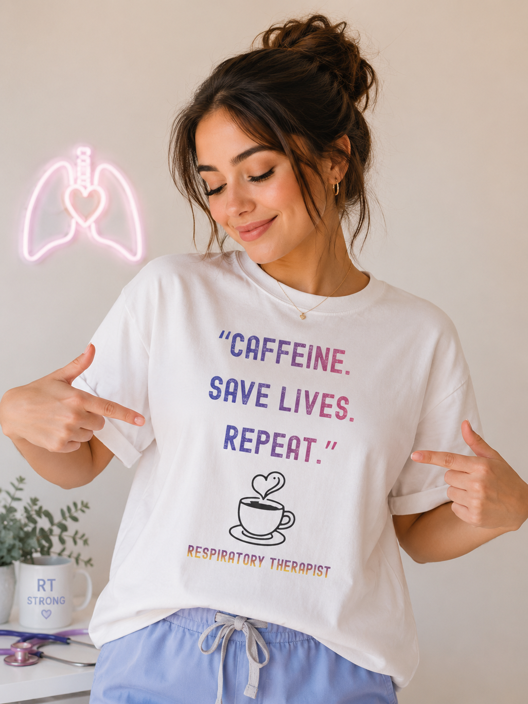 Women's Tshirt - "Caffeine. Save lives. Repeat."