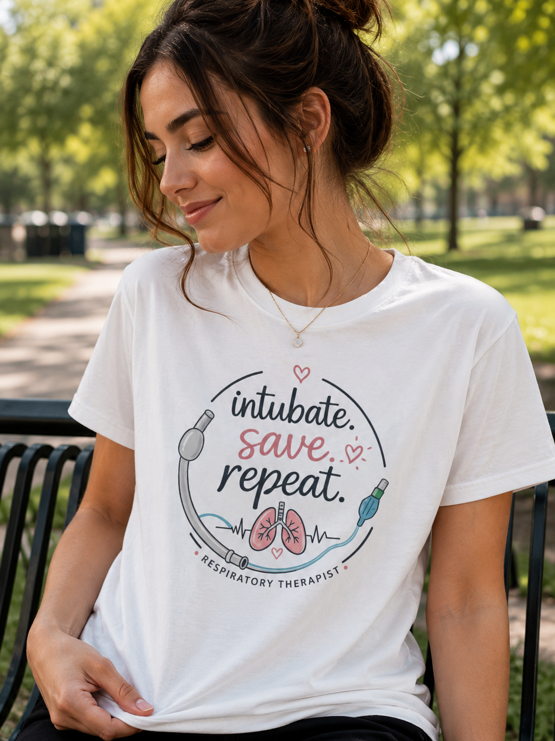 Women's Tshirt - "Intubate. Save. Repeat"