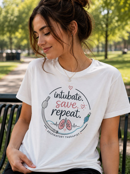 Women's Tshirt - "Intubate. Save. Repeat"